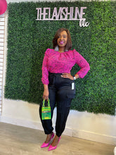 Load image into Gallery viewer, Rose Leopard Pleated Blouse
